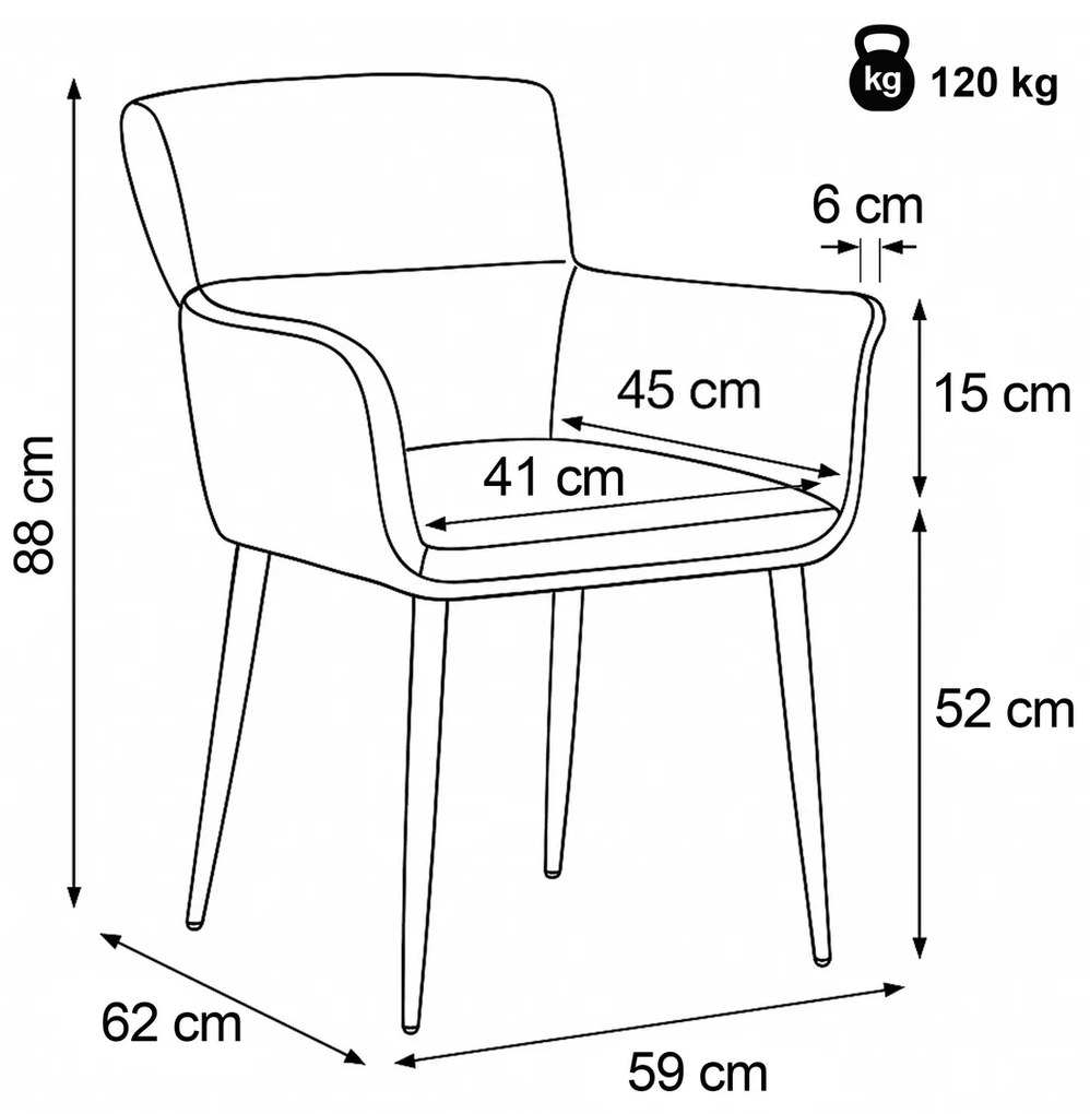 Set de scaune de sufragerie DCH-J2159 CRM2, 2 buc.