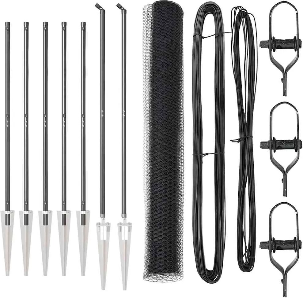 vidaXL Stâlp de gard. Gri 10 x 1,2 m (plasă de 13 mm) Oțel și PVC