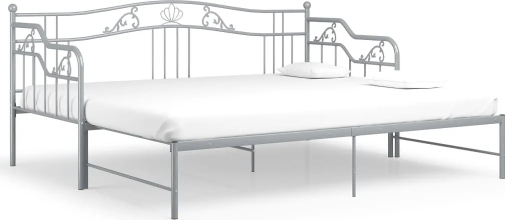 vidaXL Cadru pat canapea extensibilă, gri, 90x200 cm, metal