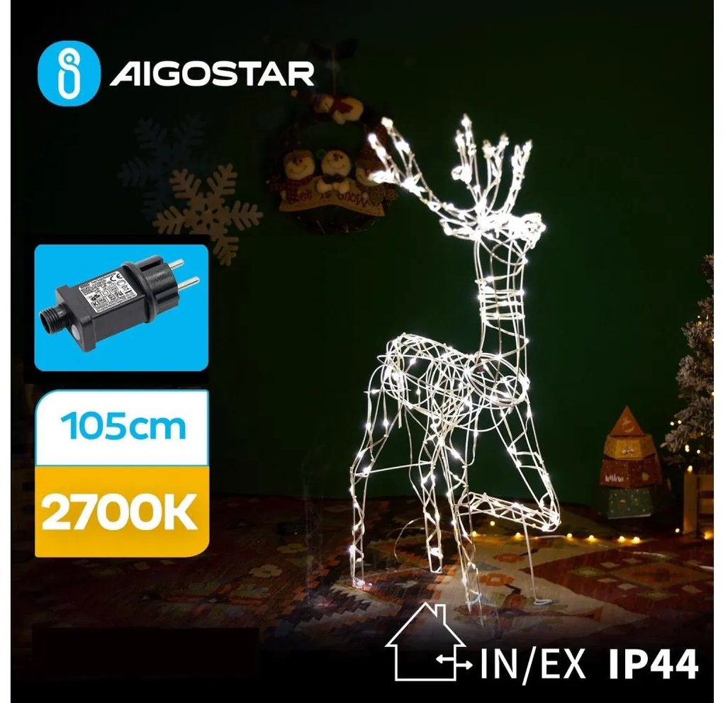 Decorațiune LED de Crăciun de exterior LED/3,6W/31/230V 2700K 105 cm IP44 ren Aigostar