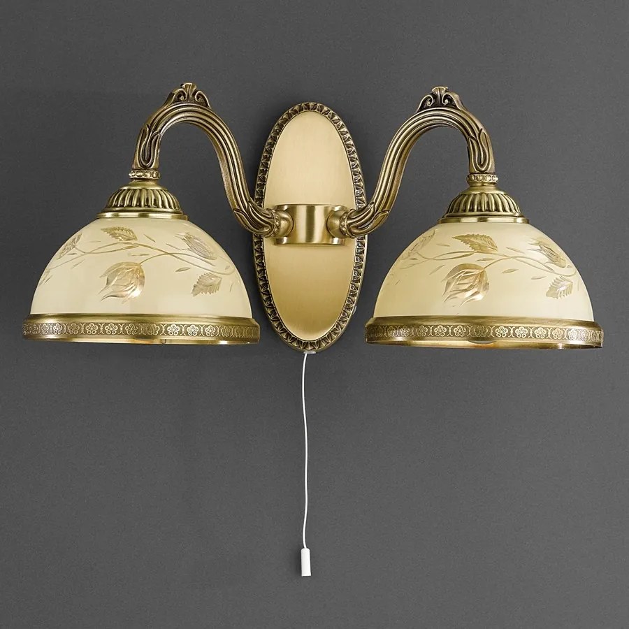 Aplica de perete din alama cu sticla decorata design italian II 6208
