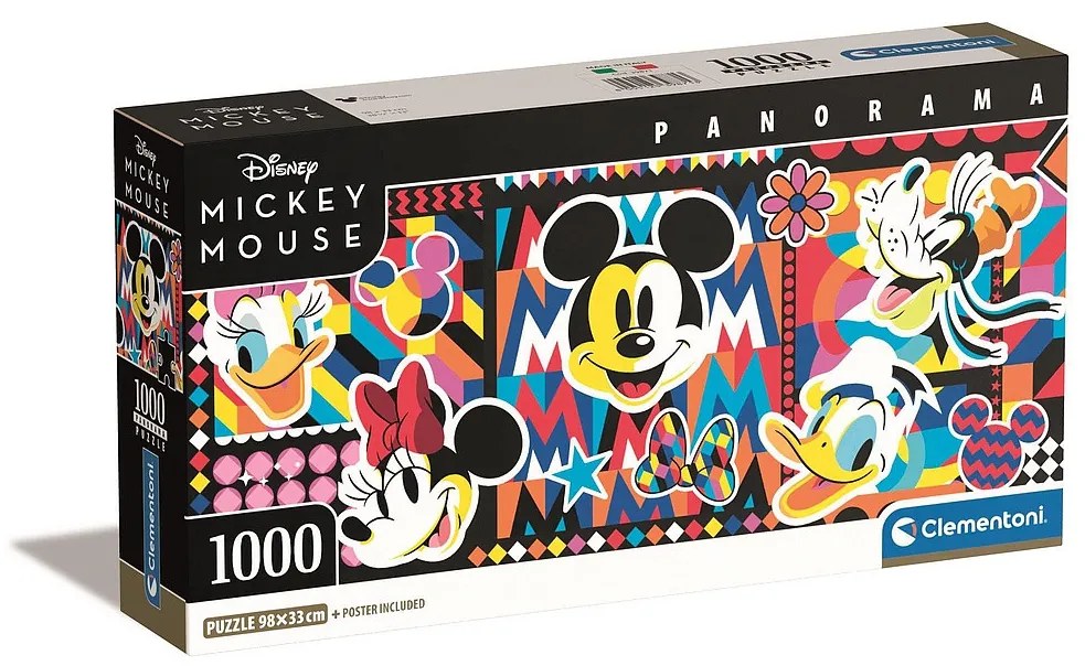 Disney Mickey Pop Art Puzzle panoramic Compact 1000 de piese Clementoni