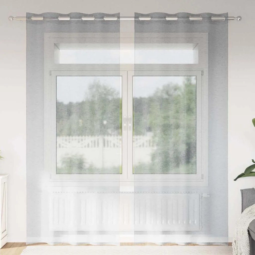 vidaXL Perdele cu perdele 2 pcs Gri închis 140 x 225 cm Poliester