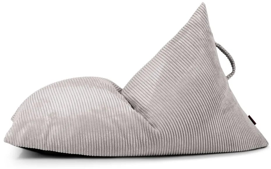 Fotoliu puf pentru copii gri deschis cu tapițerie din catifea reiată Razzy – SLOWDOWN