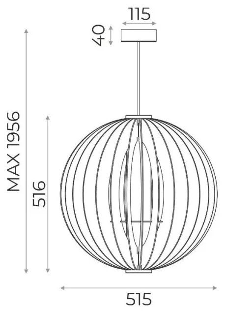 Pendul din lemn design modern ORB negru 51,5cm