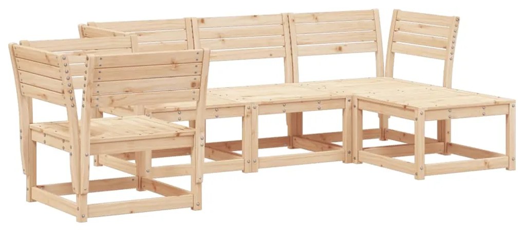 3216915 vidaXL Set mobilier relaxare de grădină 5 piese lemn masiv de pin
