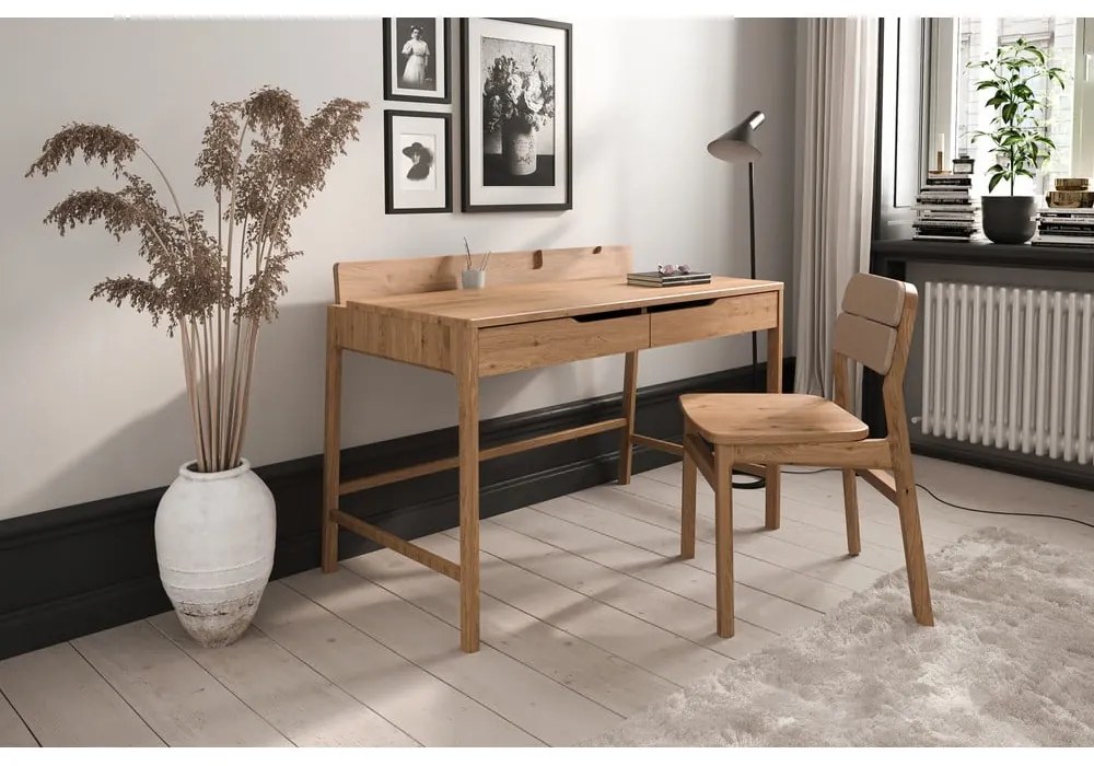 Birou din lemn de stejar 65x120 cm Twig – The Beds