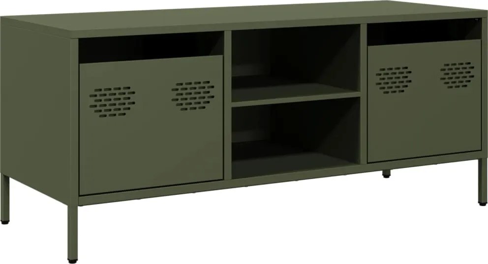 vidaXL Dulap TV, verde măsliniu, 101,5x39x43,5cm, oțel laminat la rece