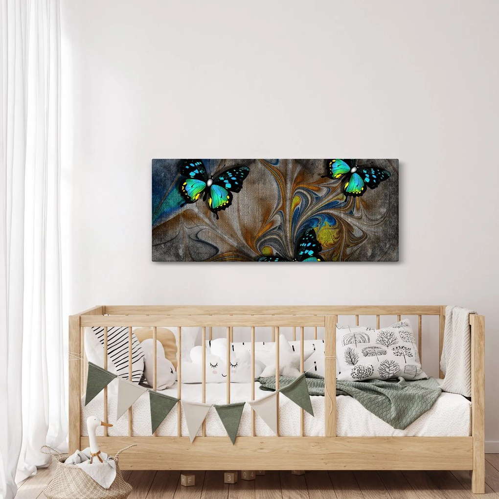 Tablou - Fluturi strălucitori în imagine (120x50 cm)