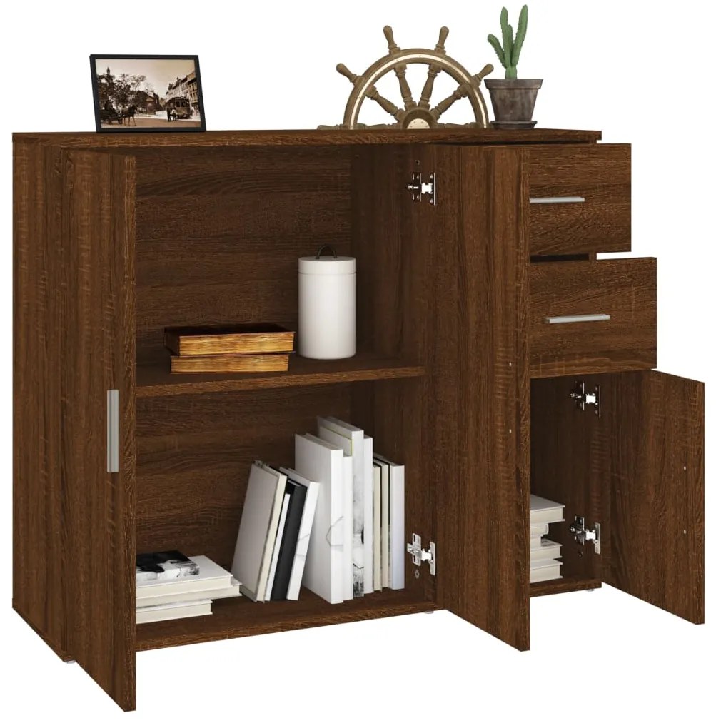 Servanta, stejar maro, 91x29,5x75 cm, lemn prelucrat