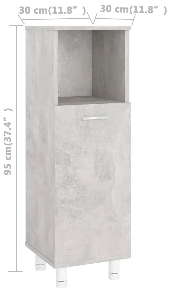 Dulap de baie, gri beton, 30 x 30 x 95 cm, PAL Gri beton, 1