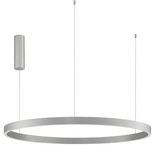 Lustra LED design circular cu iluminat sus si jos ELOWEN argintiu, diametru 98cm