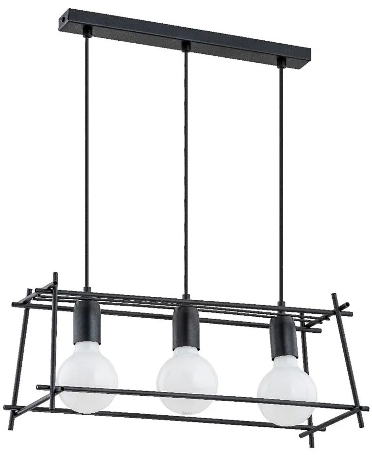 Lustră pe cablu NETI 3xE27/15W/230V negru