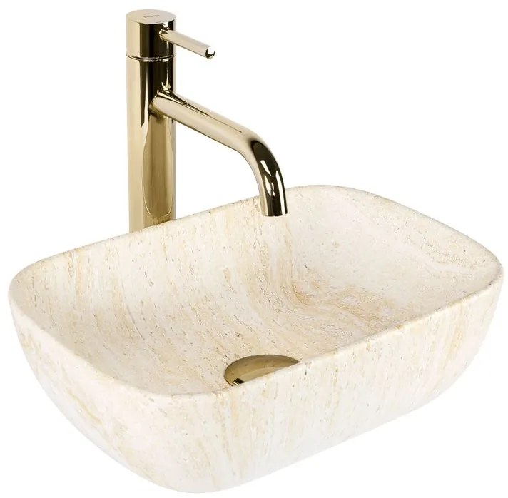 Lavoar pentru blat Rea BELINDA MINI TRAVERTINE MATT