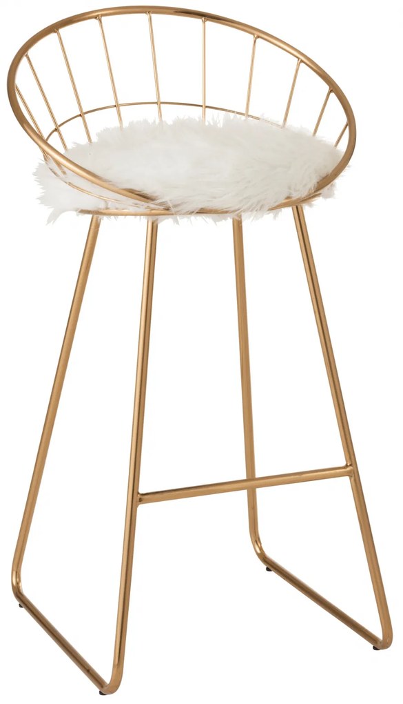 Scaun de bar, Metal, Auriu, 54x52x102 cm