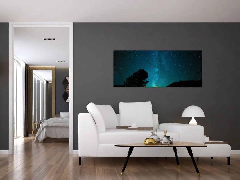 Tablou cu cerul nocturn și stele (120x50 cm)