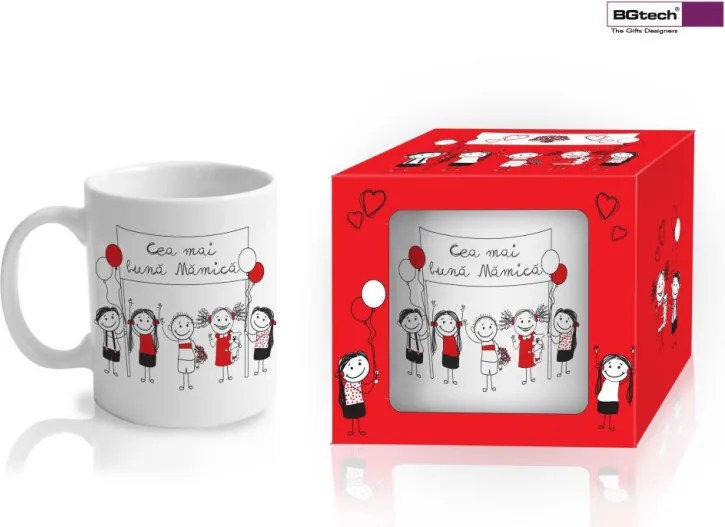 Cana 300ml, model ziua mamei, mesaj Cea mai buna MAMICA, Bg-Tech
