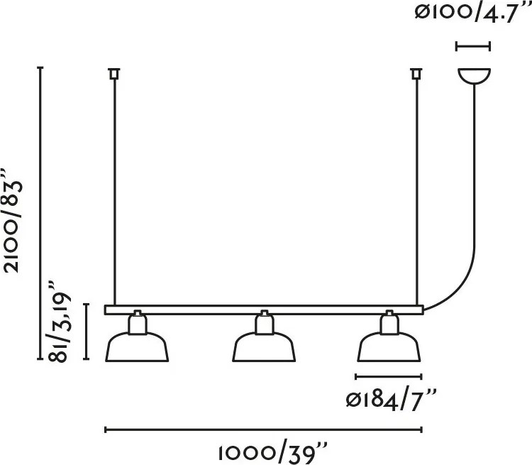 Lustra suspendata metal TATAWIN S 3L negru, orange