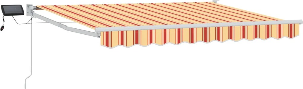 vidaXL Marchiză retractabilă manuală cu led-uri Multicolour 3,5 x 2 m