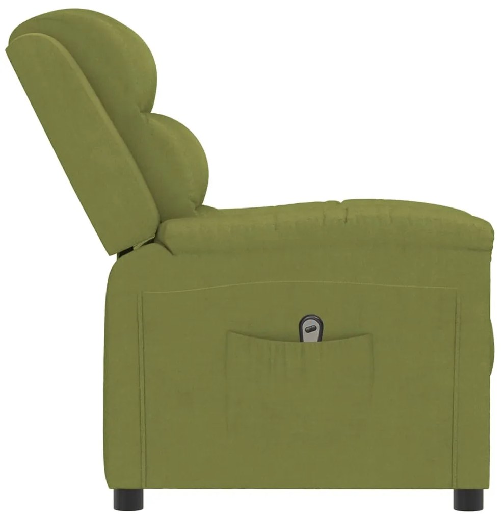 Fotoliu rabatabil electric, verde deschis, catifea