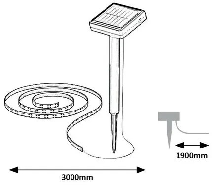 Bandă luminoasă solară cu LED Rabalux 77016 de exterior Ansoo, alb