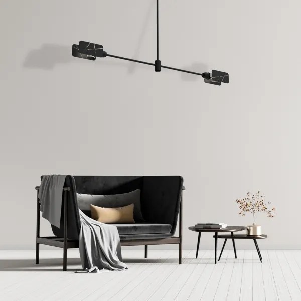 Lustră pe tijă ASTRA 2xE27/60W/230V neagră