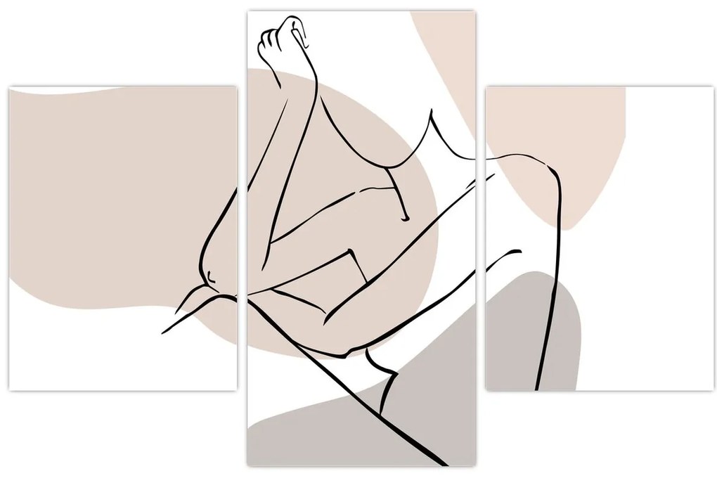Tablou - Femeie corp linie de artă N⁰1 (90x60 cm)