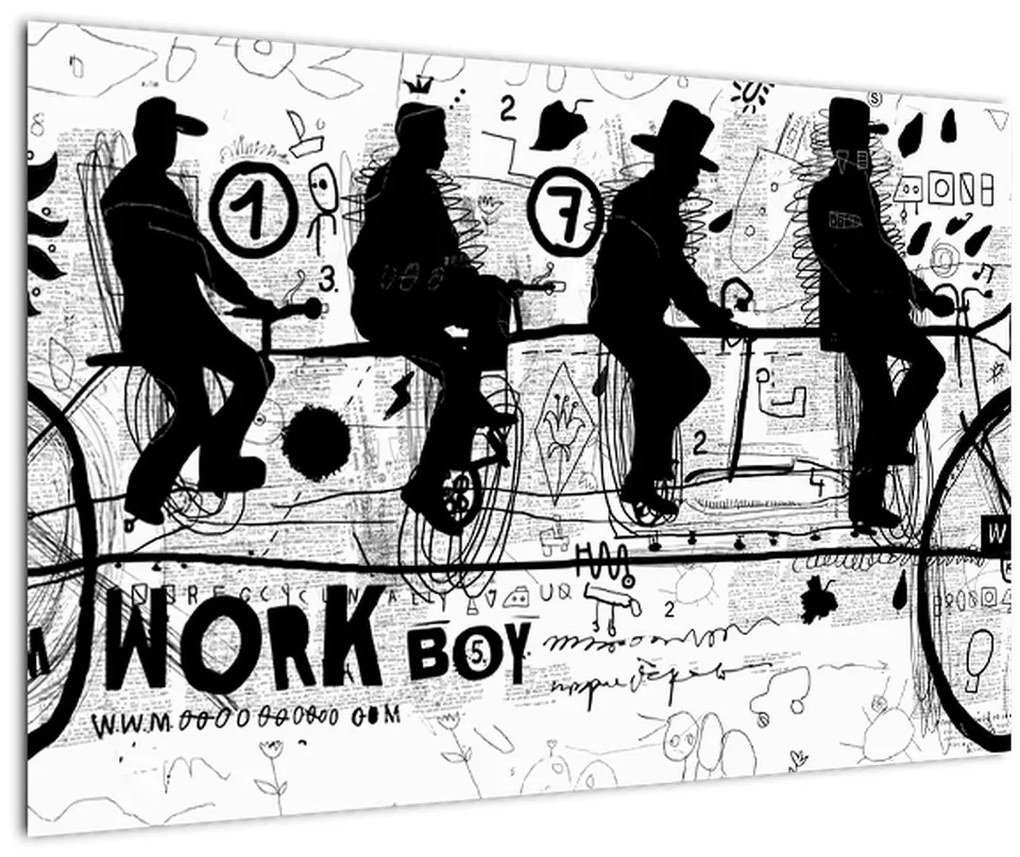 Tablou - Munca în echipă, ciclism (90x60 cm)