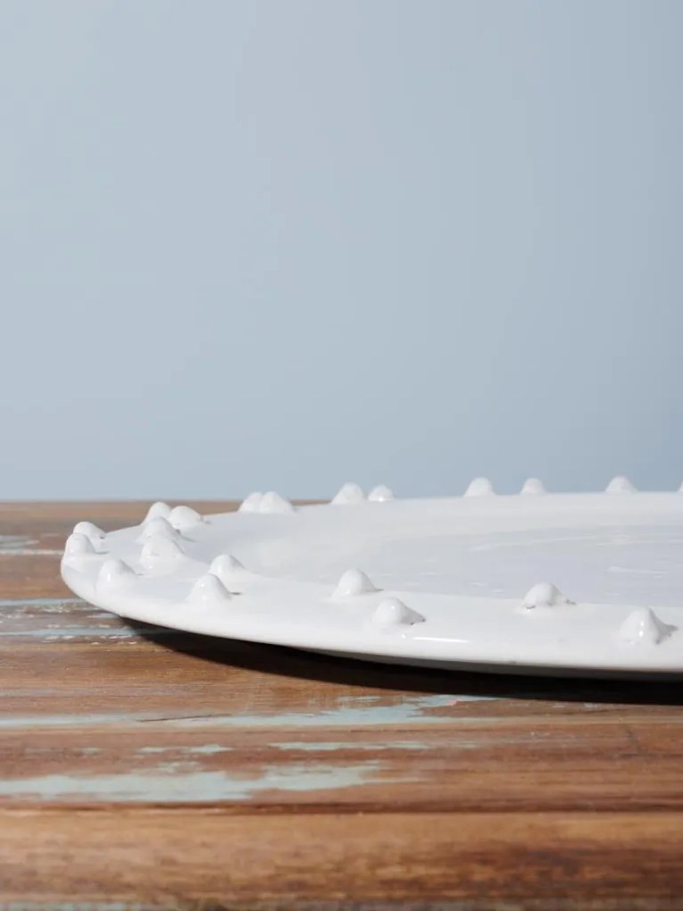 Farfurie alba din ceramica, D43cm Dante