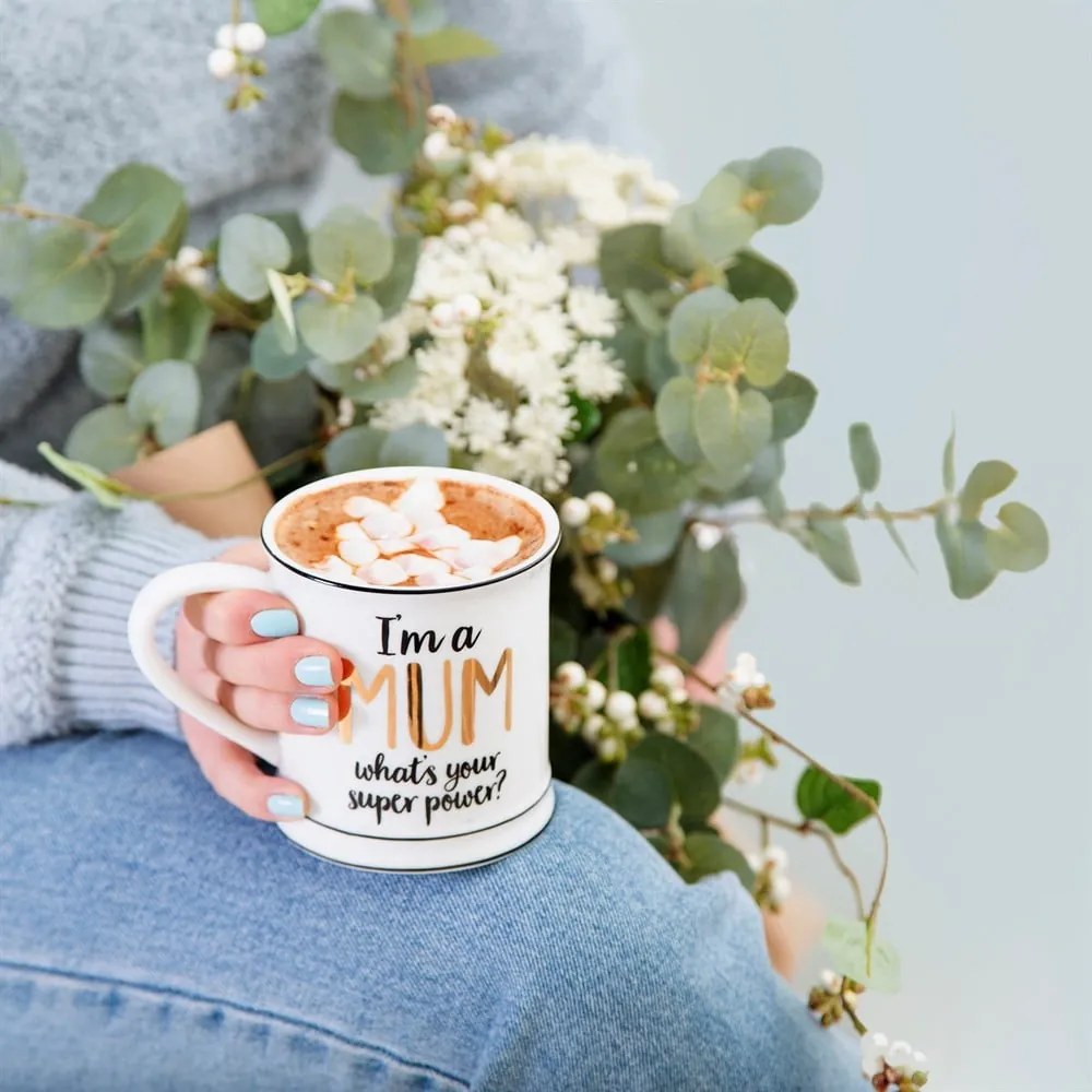 Cană din porțelan Sass &amp; Belle Super Mum, 400 ml