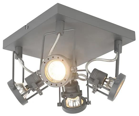 Spot industrial antracit cu 4 lumini rotativ și basculabil - Suplux