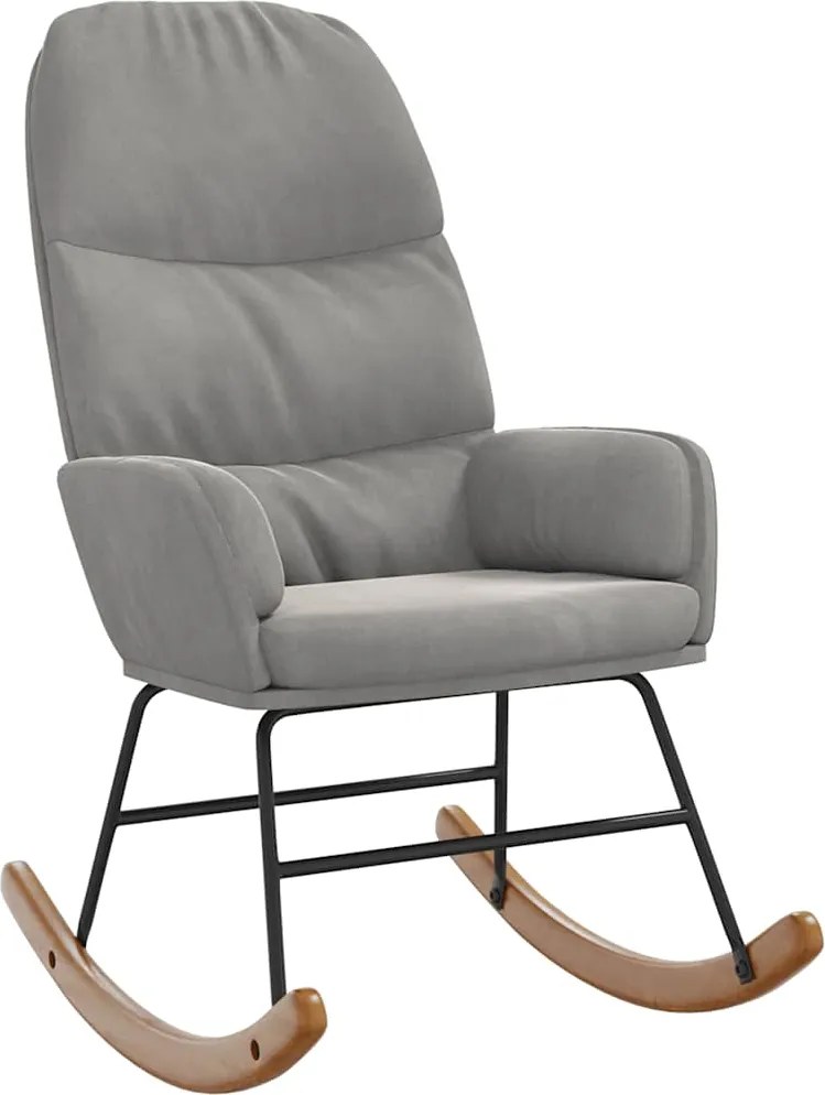 vidaXL Scaun balansoar, gri deschis, catifea
