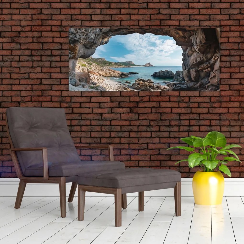 Tablou - Peșteră lângă mare (120x50 cm)