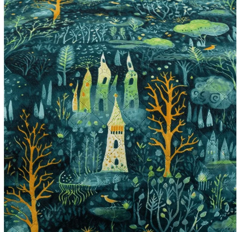 Cuvertura de pat cu model NEON FOREST, colorata Dimensiune: 170 x 210 cm