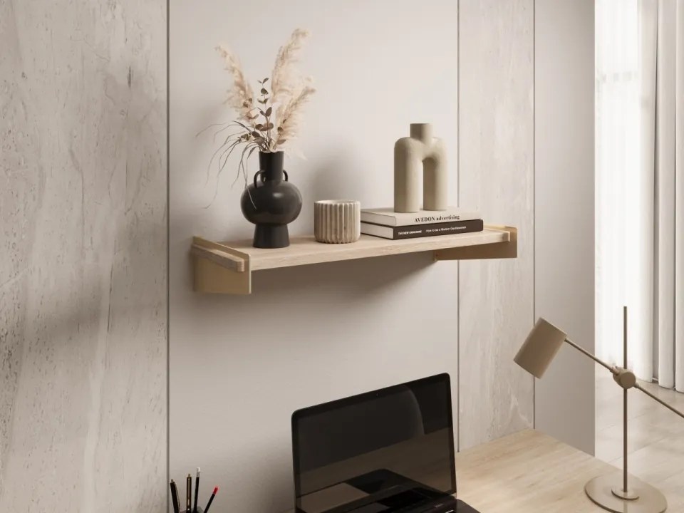 Raft suspendat, Ovo, ADRK Furniture (Culoare: Auriu / Alb Mat)