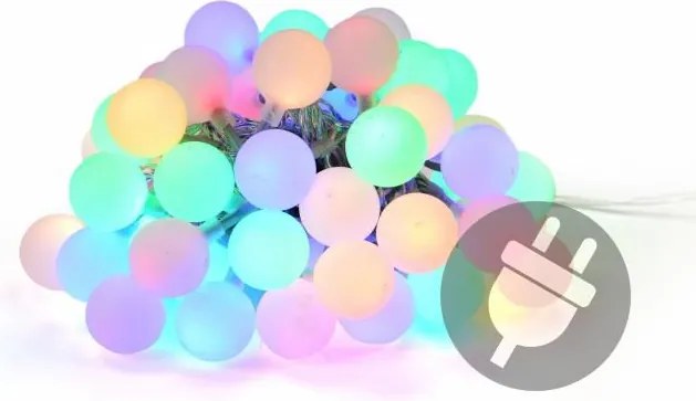 Lumini de petrecere în grădină, 50 LED, 25 mm, culori pastel