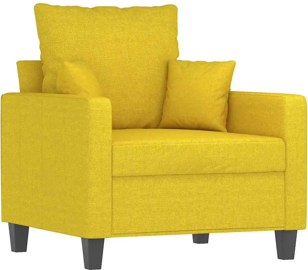 vidaXL Fotoliu canapea, galben deschis, 60 cm, țesătură