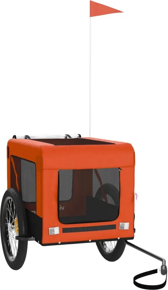 vidaXL Remorcă bicicletă animale companie portocaliu/negru oxford/fier