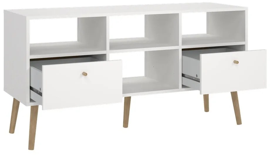 Comodă TV albă 117x61 cm Bodo – Tvilum