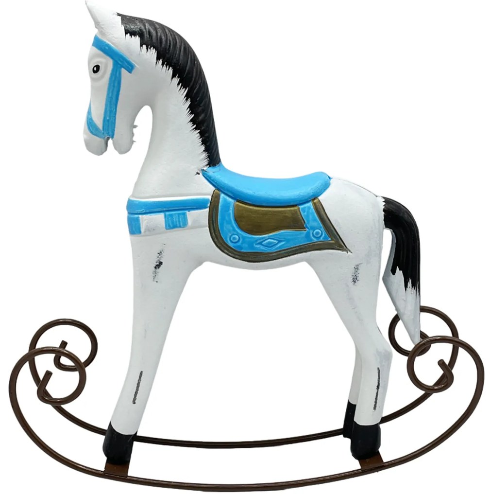 Figurina Calut cu balansoar SUGAR, Albastru, 23cm
