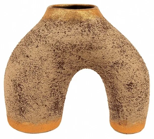 Vaza din ceramica YL626 Arkina , bej/dorat