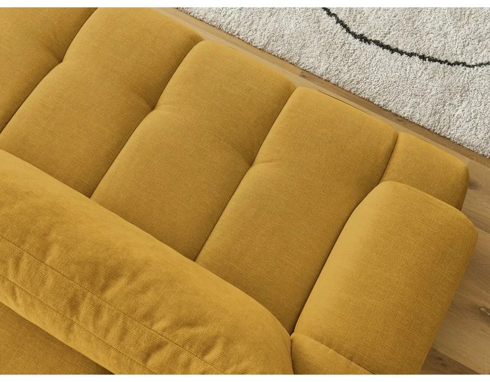 Canapea galben-muștar extensibilă/cu spațiu de depozitare 251 cm Fuji – Bobochic Paris