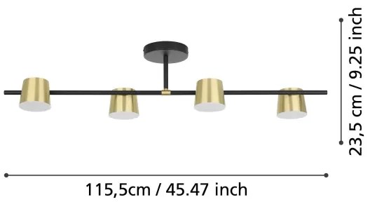Lustră LED aplicată Eglo 39984 ALTAMIRA 4xGU10/4,6W/230V 3000K auriu