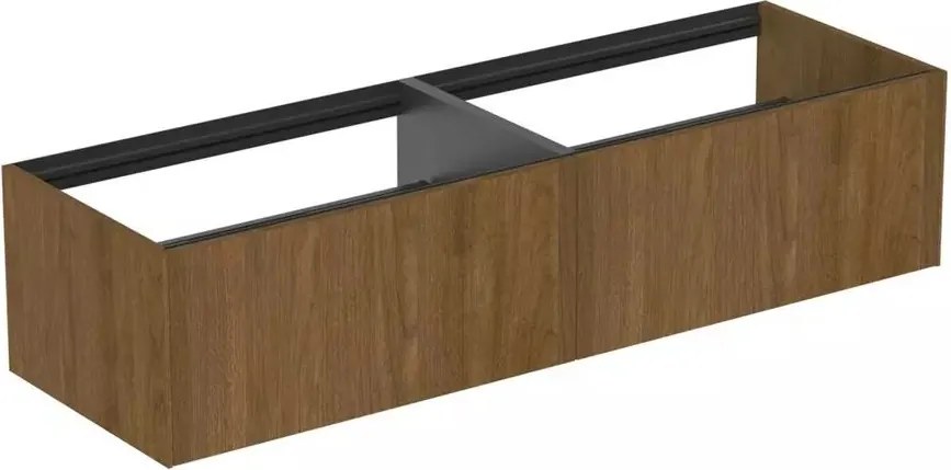 Dulap baza suspendat Ideal Standard Atelier Conca finisaj nuc inchis 2 sertare 160 cm