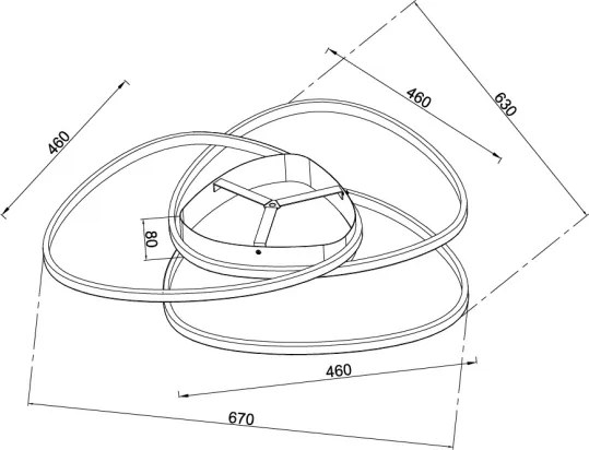 Ondaluce - Plafonieră LED dimmabilă ROSE, 70W/230V, 63x67 cm, aurie