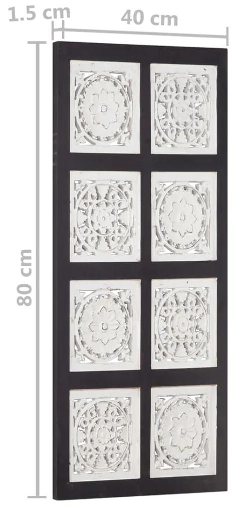 Panou de perete sculptat manual, negru si alb, 40x80x1,5 cm MDF 1, Alb si negru, 40 x 80 x 1.5 cm