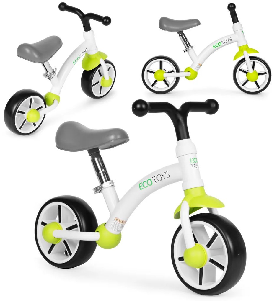 Jogging biciclete cu roți EVA scaun reglabil verde