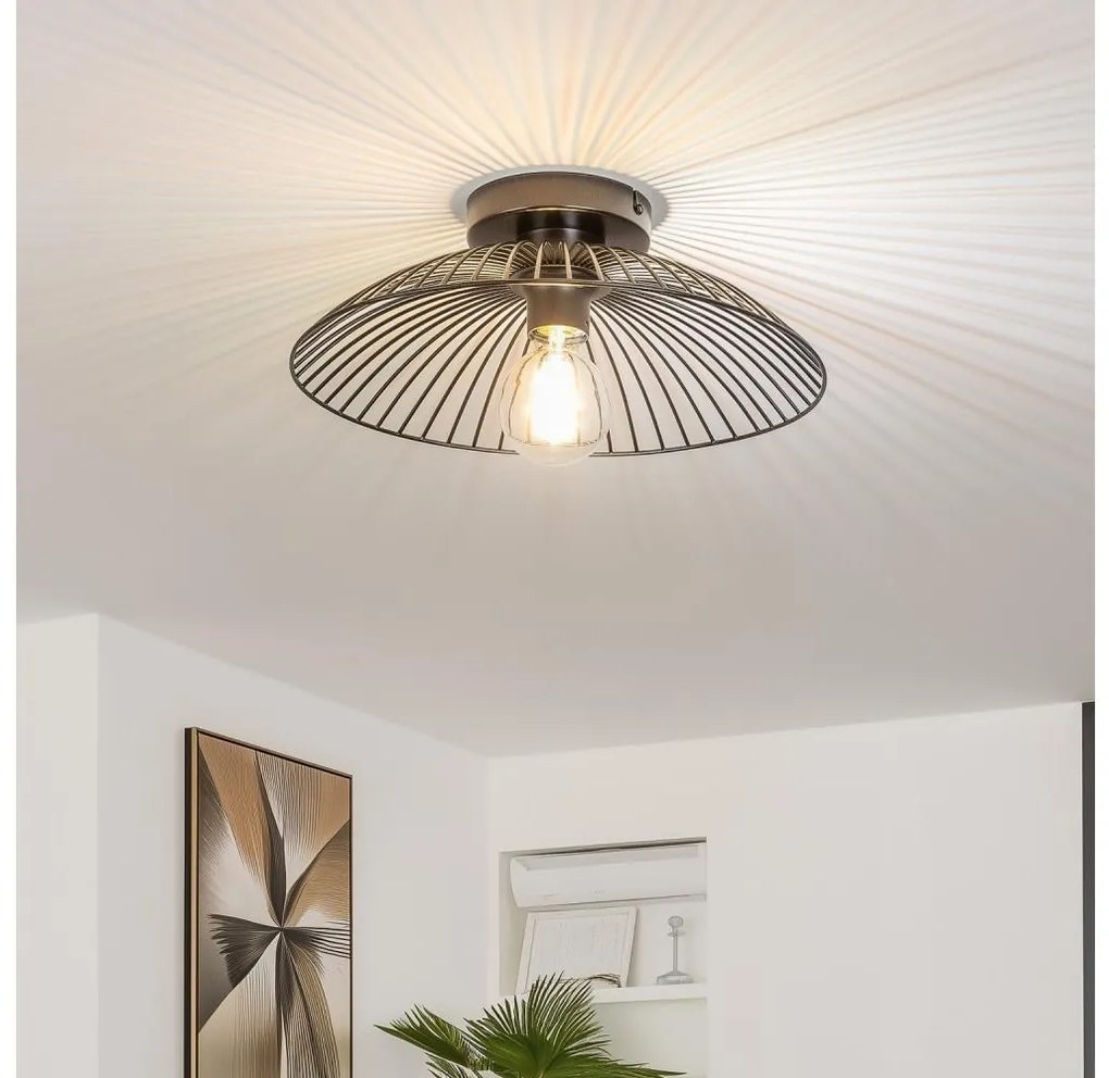 Brilagi - Plafonieră LED CERIA WIRE, 1xE27/40W/230V, Ø 38 cm, neagră