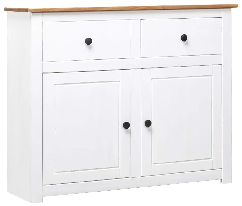 282699 vidaXL Servantă, alb, 93x40x80 cm, lemn masiv pin, gama Panama