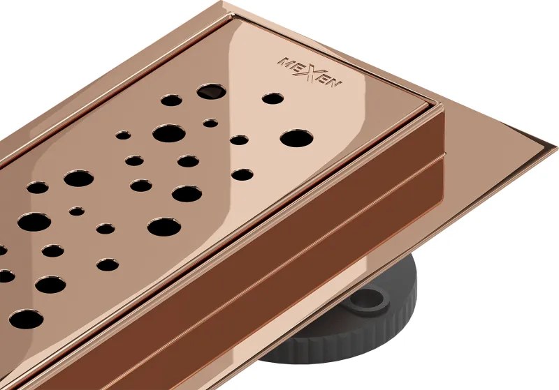 Mexen Flat 360° M12 scurgere liniară rotativă 70 cm, aur roz - 1621070-40